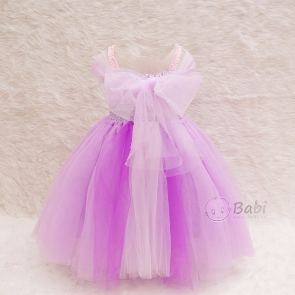 Váy đầm công chúa Tutu cho bé gái đính nơ (1-3 tuổi)